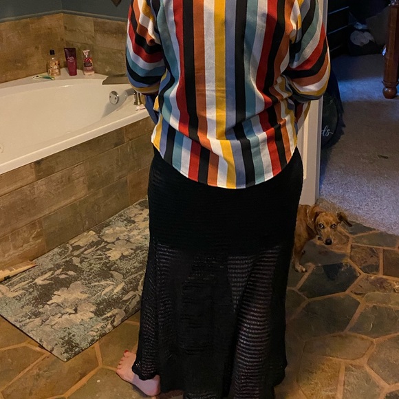 Maxi length black overlay skirt - Picture 2 of 6